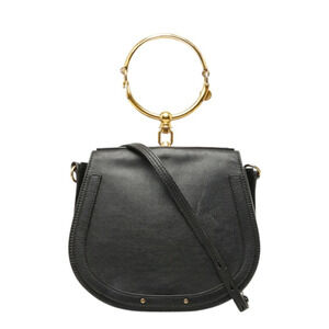 Chloe Nile Handbag Shoulder Bag Leather Black